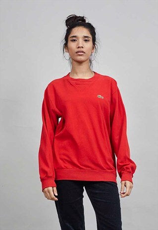 RED OVERSIZED LACOSTE SWEATER