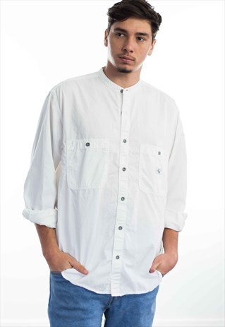 VINTAGE CK CALVIN KLEIN SHIRT LOGO 90S L 12.4
