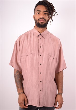 CACHAREL MENS VINTAGE SHIRT LARGE PINK 90S