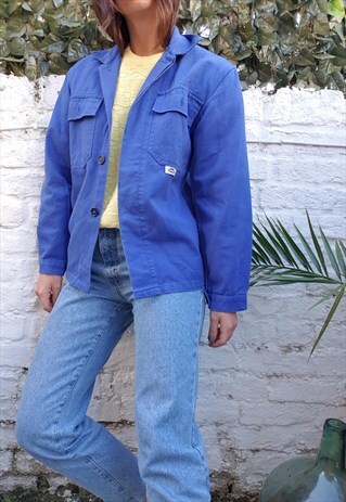 VINTAGE BLUE WORK WEAR SHORT JACKET SHIRT