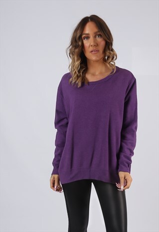 SWEATSHIRT JUMPER OVERSIZED PLAIN COLOURED UK 16 (AI5D)