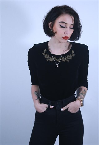 BLACK VELVET TOP