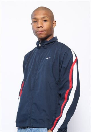 VINTAGE NIKE LOGO TRACK JACKET NAVY BLUE