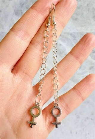 VENUS GIRL POWER DROP CHAIN EARRINGS