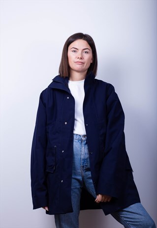 NAVY TRENCH MAC JACKET