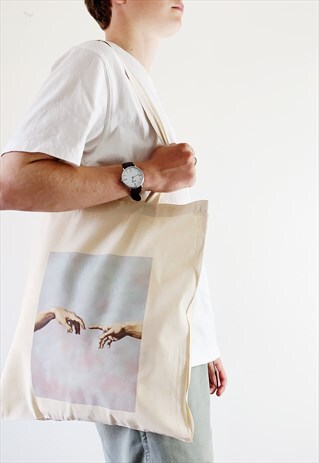 MINIMALIST THE CREATION OF ADAM FAMOUS AESTHETIC TOTE BAG