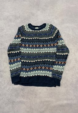 Old Navy Knitted Jumper Abstract Patterned Knit Sweater