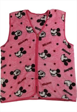 Vintage 90's Mickey Mouse Fleece Mickey Vest Sleeveless