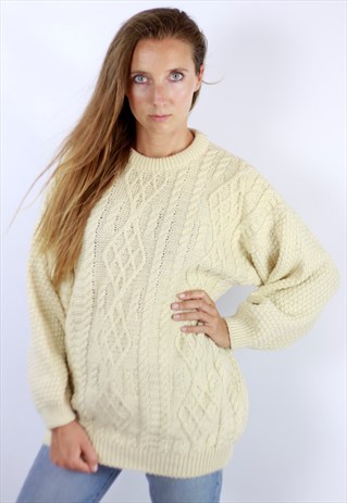 VINTAGE HANDMADE NORWEGIAN WOOL JUMPER