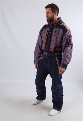 VINTAGE DEGRE 7 FULL SKI SUIT SNOW 90'S UK M / L 42" (53G)