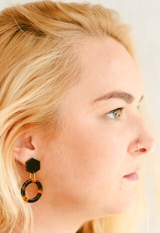 TORTOISESHELL EARRINGS LARGE HOOPS