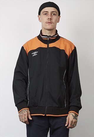 VINTAGE 90'S UMBRO ORANGE / BLACK TRACKSUIT JACKET