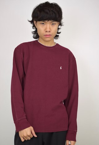 VINTAGE 90S POLO RALPH LAUREN MAROON SWEATER