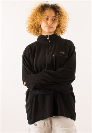 VINTAGE BLACK NORTH FACE QUARTER ZIP FLEECE