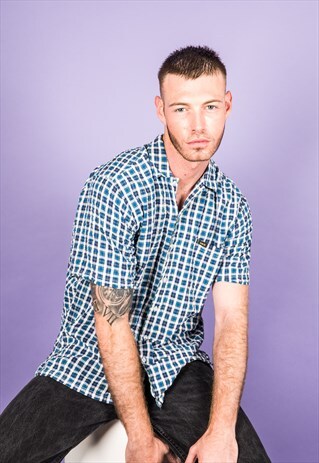 VINTAGE LEE SHIRT IN BLUE CHECKS