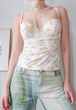 Vintage Y2K Floral Bustier Corset Top