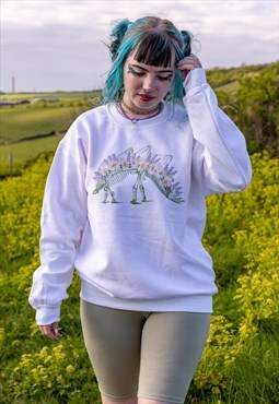 Daisy Dinosaur White Sweater