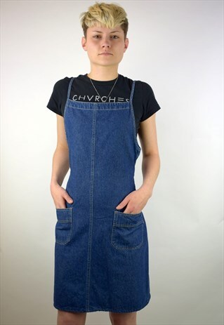 VINTAGE 90'S DENIM PINAFORE DRESS