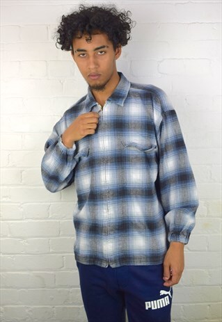 VINTAGE 90' ZIP-UP CHECKED SHIRT