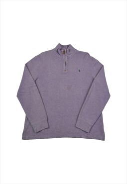 Vintage POLO Ralph Lauren 1/4 Zip Pullover Sweater Purple L
