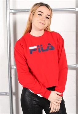 Vintage Fila Sweatshirt Red Sports Crewneck Jumper Medium