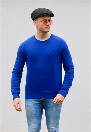 RALPH LAUREN USA EGYPTIAN BLUE MINIMALIST SWEATSHIRT