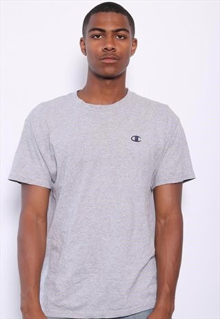 VINTAGE CHAMPION LOGO T-SHIRT GREY