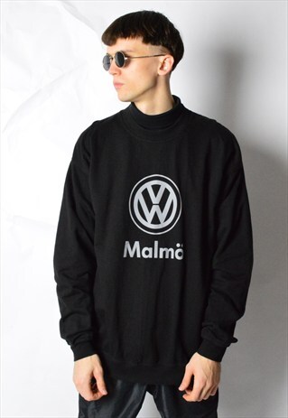 VINTAGE 90S BLACK MINIMALIST VOLKSWAGEN SWEATSHIRT