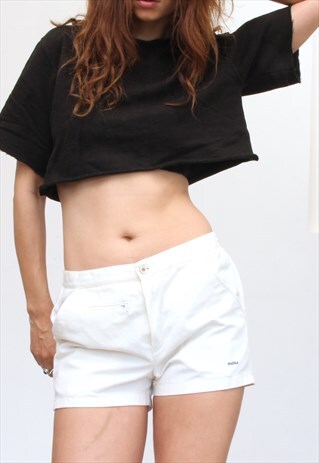 70S PREPPY MINI SHORTS MELKA TENNIS SHORTS UNISEX IVORY SHOR