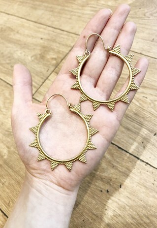 SPIKED HOOP EARRINGS GOLD