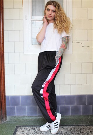 VINTAGE ADIDAS POPPER TRACKSUIT BOTTOMS ASM2075