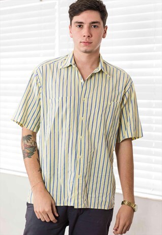 VINTAGE CAMPIA STRIPED SHIRT LOGO 90S M 6.4