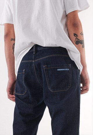 VINTAGE PRADA DENIM PANTS TROUSERS DARK BLUE