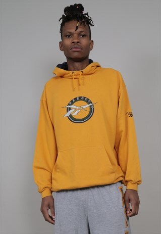 VINTAGE REEBOK 90'S OVERSIZED YELLOW HOODIE