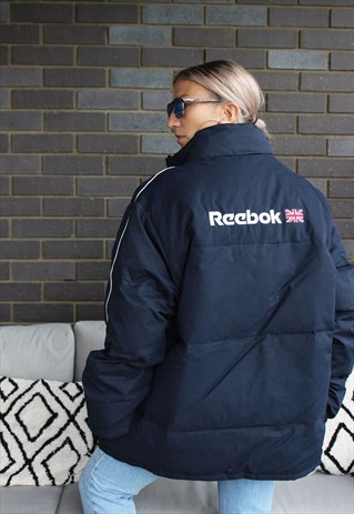 VINTAGE 1990S REEBOK CLASSIC SPELL OUT PUFFER JACKET COAT