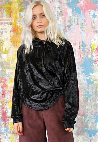 BLACK VELVET HOODIE