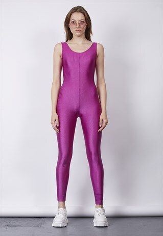 VINTAGE 80'S FESTIVAL HOT PINK DISCO BODYSUIT