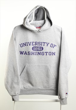 Vintage Champion University of Washington Hoodie Grey