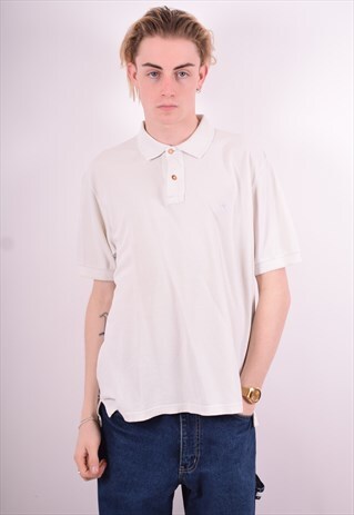 ETRO MENS VINTAGE POLO SHIRT LARGE WHITE 90'S