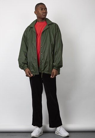 VINTAGE 90'S K-WAY DARK GREEN WINTER LINED JACKET