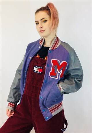 VINTAGE VARSITY WOOL BOMBER JACKET