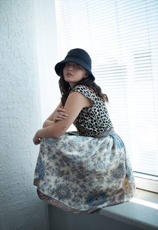 VINTAGE 80'S PAISLEY PRINT BUTTONS UP MIDI SKIRT