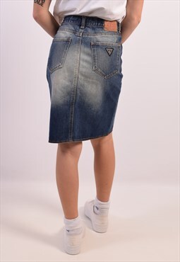 Vintage Guess Denim Skirt Blue