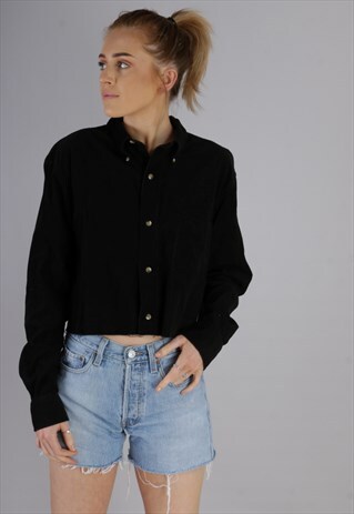 VINTAGE REWORKED CROPPED CORD SHIRT Z496