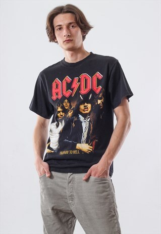 2001 VINTAGE MENS AC/DC HIGHWAY TO HELL BAND TEE T SHIRT