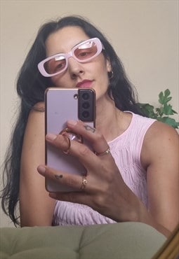 Y2K Baby Pink Sunglasses in Square shape