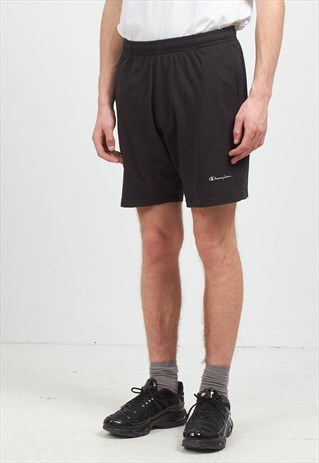 VINTAGE RETRO BLACK CHAMPION TRACK SHORTS