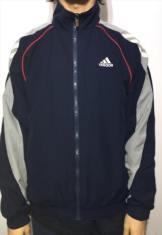 VINTAGE 90' OLDSCHOOL COOL UNISEX ADIDAS BLUE JACKET