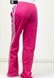Y2K ADIDAS SWEATPANTS PINK STRIPED WITH CLASSIC LOGO 