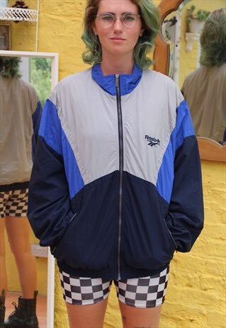 VINTAGE 90'S COLOUR BLOCK TRACK JACKET WINDBREAKER SIZE M/L